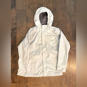 Columbia boy’s Light Gray Hooded Raincoat